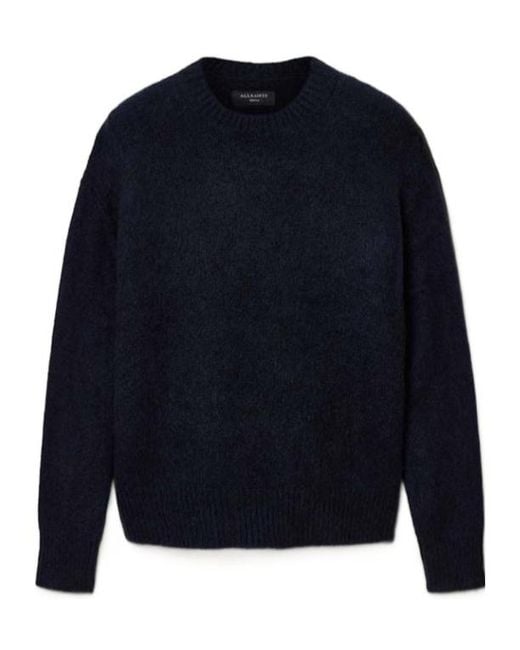 AllSaints Blue Coby Oversized Wool Blend Sweater for men