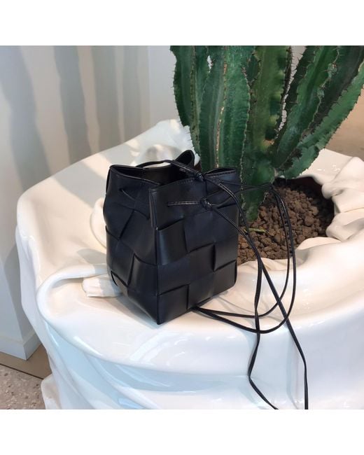 Bottega Veneta Black Cassette Small Shoulder Bag