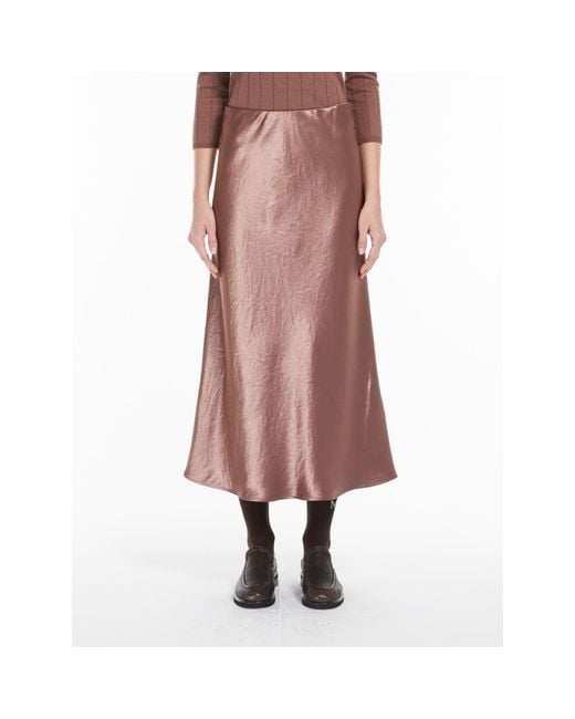 Max Mara Pink Alessio Satin Maxi Skirt