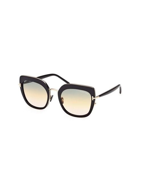 Tom Ford White Eyewear Cat-Eye Frame Sunglasses