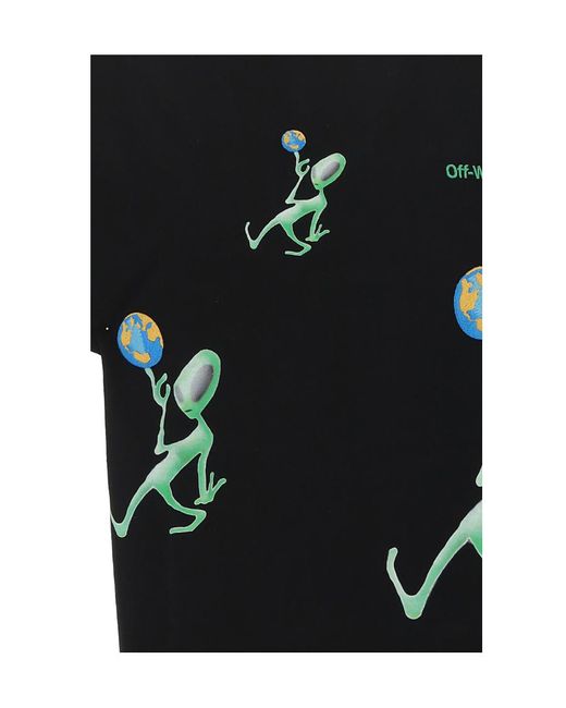 Off-White c/o Virgil Abloh Black Alien Graphic-Print T-Shirt for men