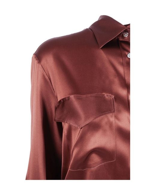 Mazzarelli Red Michela Flap-Pocket Shirt