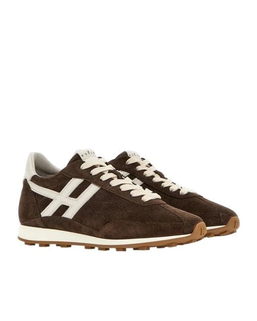 Hogan Brown H699 Suede Sneakers
