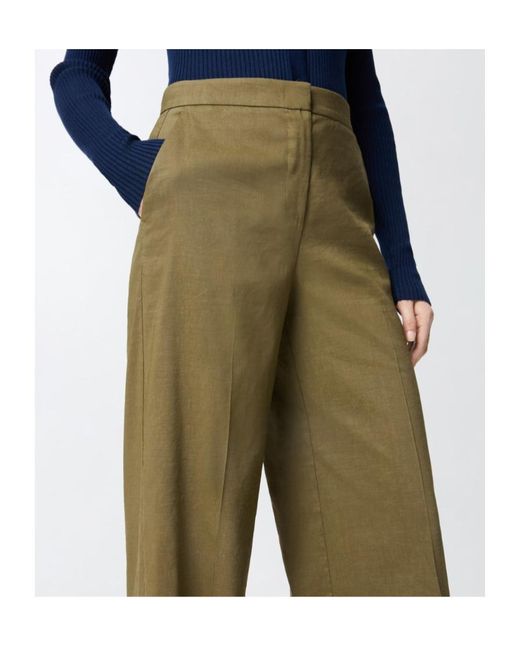 Pinko Green Stretch Pleated Trousers