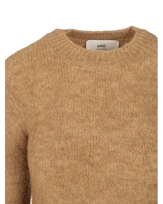 AMI Natural Round-Neck Sweater