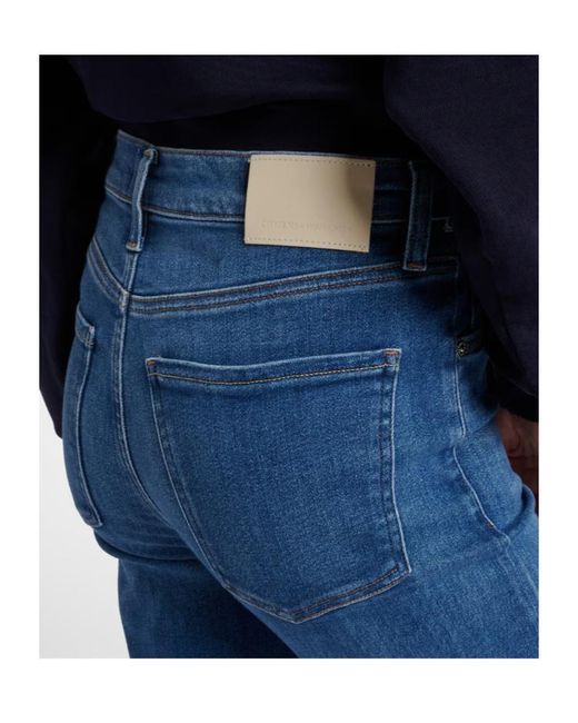 Citizens of Humanity Blue Caia High-Rise Straight Jeans