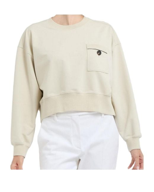 Brunello Cucinelli White Long-Sleeve Sweatshirt