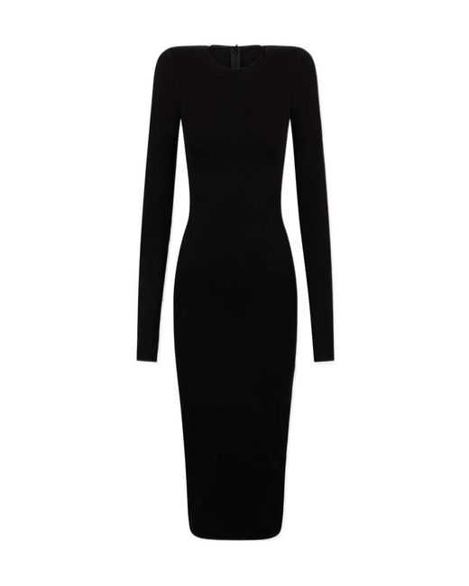DSquared² Black Long-Sleeve Midi Dress