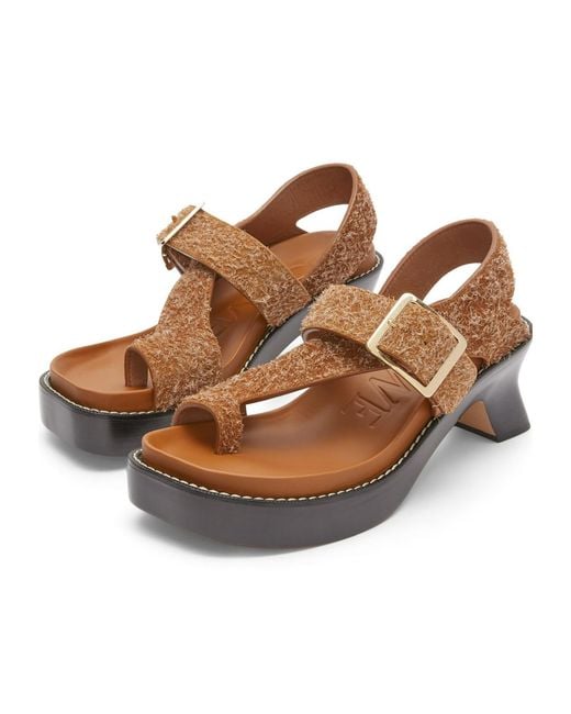 Loewe Brown Ease Heeled Sandals