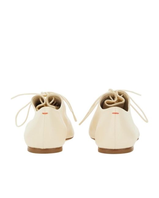Aeyde White Isla Lace-Up Flats