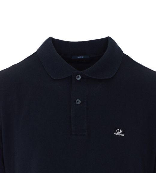 C P Company Blue Logo Piqué Polo Shirt for men