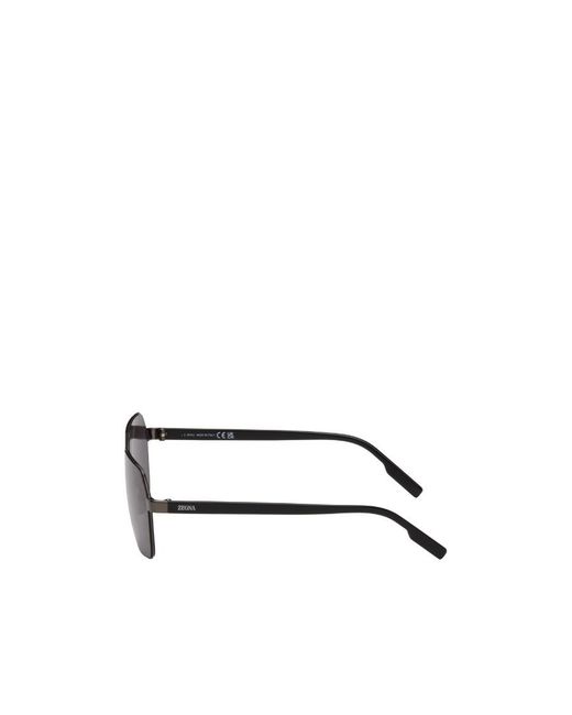Zegna White Logo Sunglasses for men