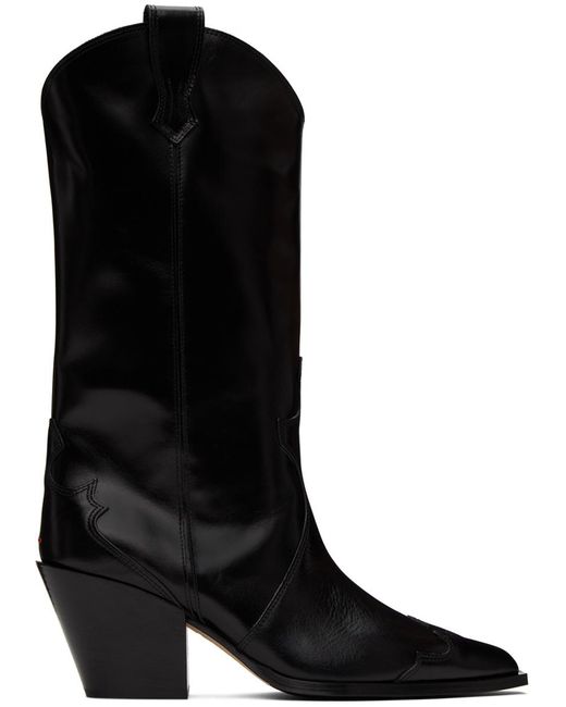Aeyde Black 70Mm Pointed-Toe Leather Boots