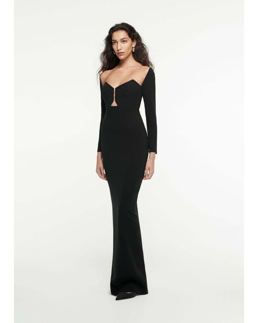 Roland Mouret Black Long-Sleeved Dress