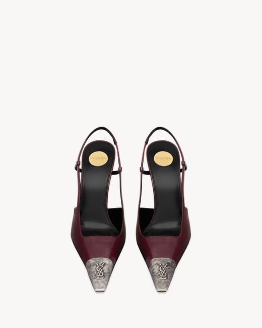 Saint Laurent Brown Jeanne Slingback Pumps
