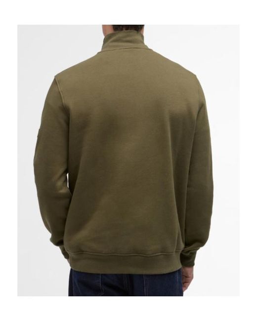 Barbour Green Long-Sleeved Half-Zip Sweatshirt for men
