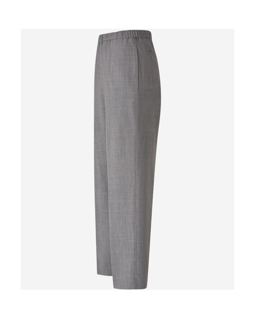 Fabiana Filippi Gray Elasticated Wasitband Straight-Leg Trousers