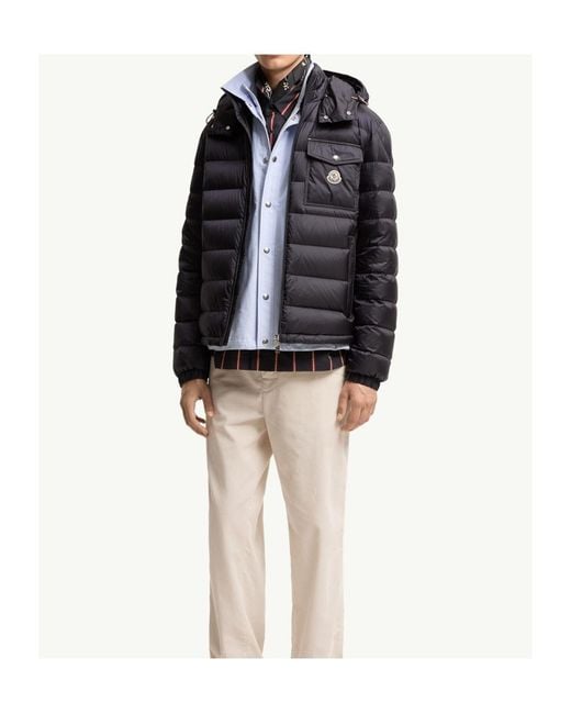 Moncler Black Verith Hooded Zip-Up Short Puffer Jacket for men
