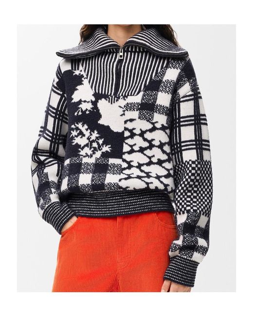 Loewe Blue Zip-Up Sweater
