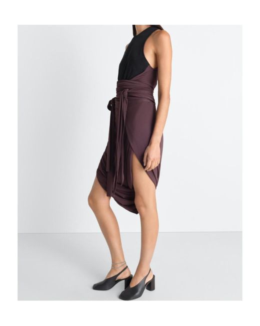 Lemaire Purple Draped Sleeveless Dress