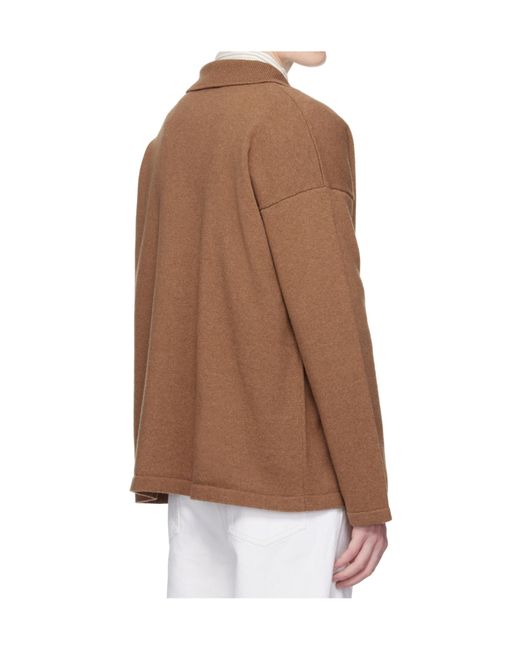 A.P.C. Brown Wool Polo Shirt for men