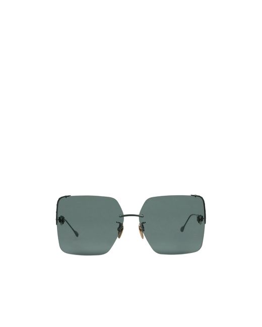 Isabel Marant Green Geometric-Shaped Sunglasses With Colored Lenses