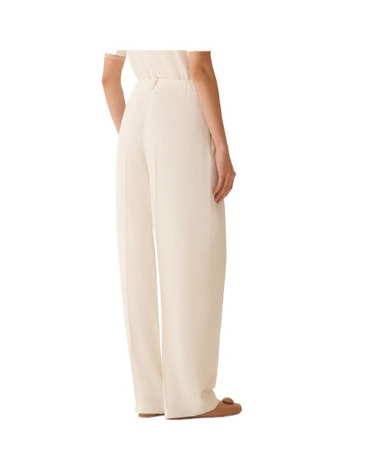 Fabiana Filippi White Elastic Waist Casual Pants