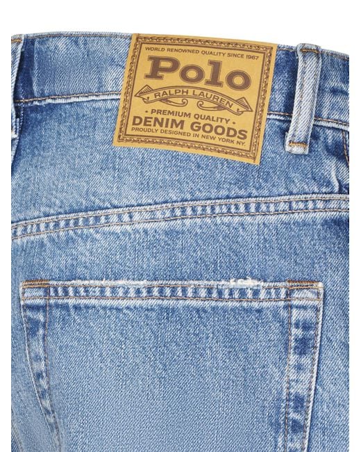 Polo Ralph Lauren Blue Wide-Leg Cotton Jeans