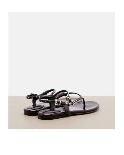Chloé White Susanna Studded Leather Thong Sandals