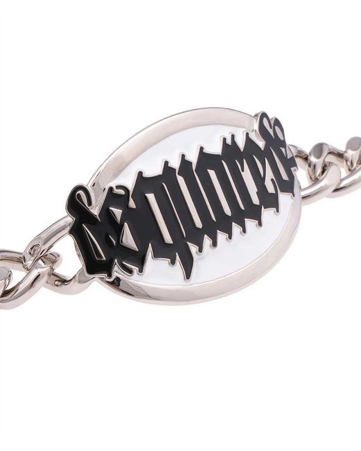 DSquared² White Logo Plaque Charm Link Bracelet for men