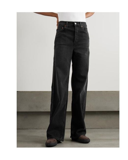Re/done Blue Marielou High-Waisted Wide-Leg Jeans