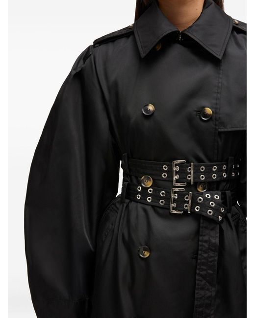 Ganni Black Belted Duchesse Trench Coat