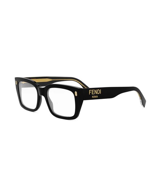 Fendi White Eyewear Square Frame Glasses for men