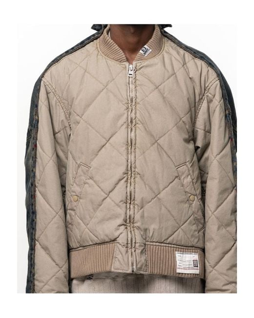 Maison Mihara Yasuhiro Brown Combined Quilt Denim Jacket for men