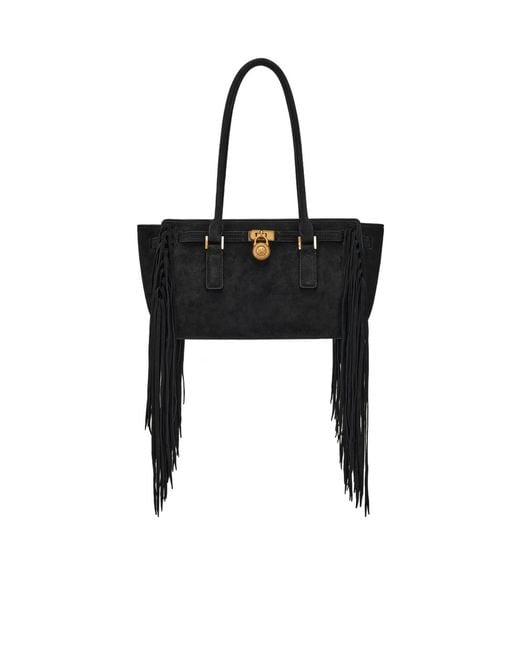 Michael Kors Black Small Hamilton Moderne Fringe-Detail Tote Bag for men