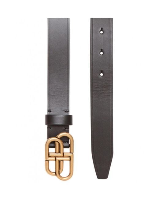 Balenciaga White Bb Buckle Belt