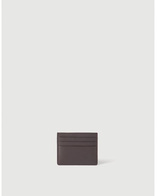 Brunello Cucinelli Gray Calfskin Card Case