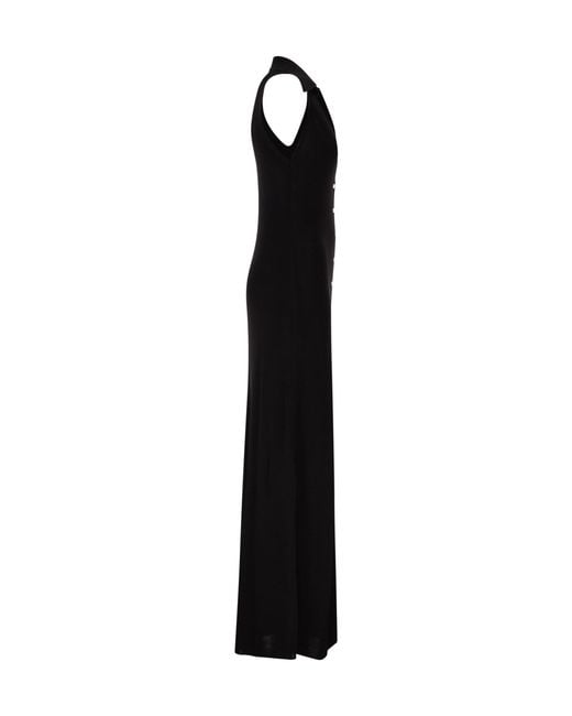 Elisabetta Franchi Black Embellished Knit Dress