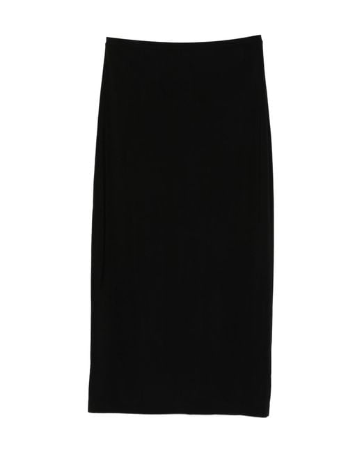 Norma Kamali Black Stretchy Straight-Cut Skirt