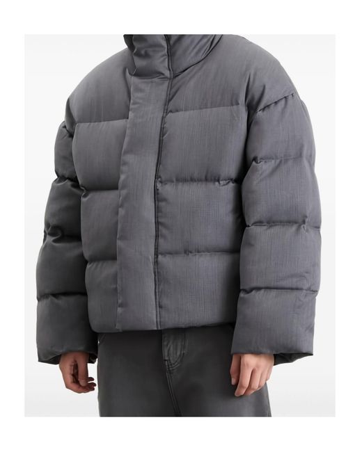 Entire studios Gray Stand Collar Down Jacket for men