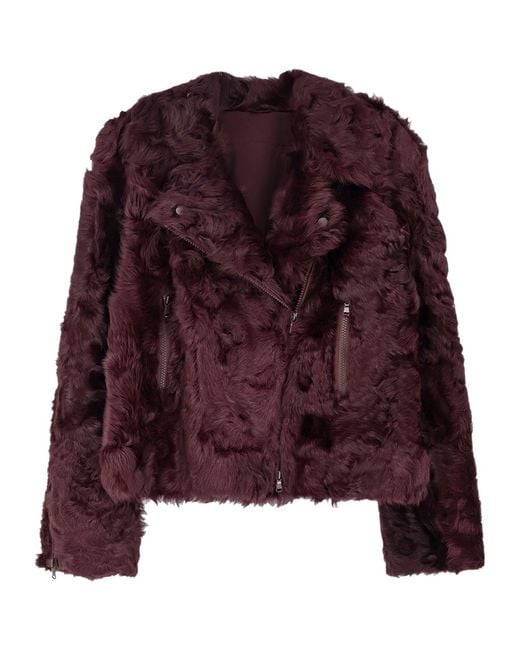Brunello Cucinelli Purple Shearling Jacket