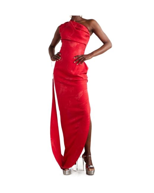 Vivienne Westwood Andreas One-Shoulder Gathered Jacquard Gown