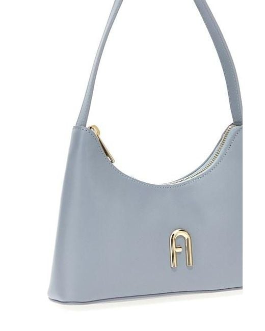Furla Blue Diamante Logo Plaque Mini Shoulder Bag