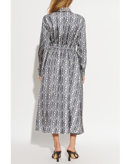 Max Mara Gray Long-Sleeved Dress