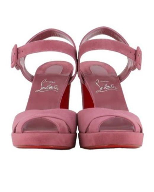 Christian Louboutin Pink Buckle Strap Sandals