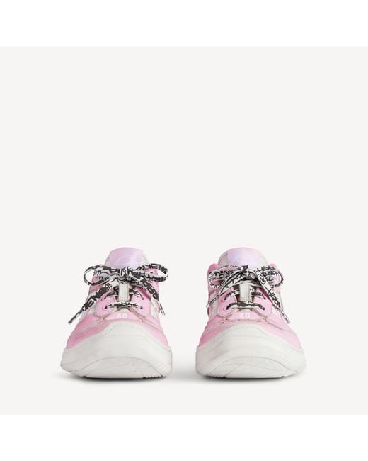Balenciaga Pink Hamptons Worn-Out Low-Top Sneakers
