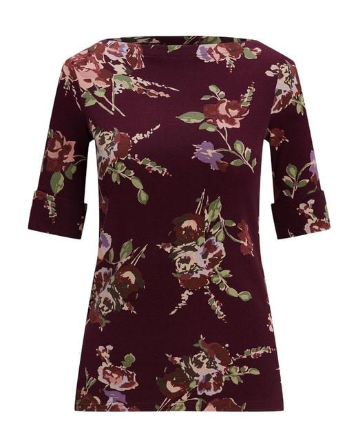 Ralph Lauren Red Floral Cotton T-Shirt