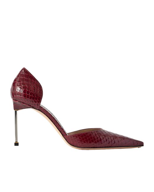 Tom Ford Red Snake-Effect Leather Pumps