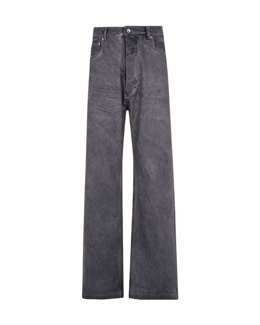 Rick Owens Gray Faded Whiskered Jeans for men