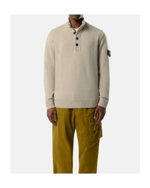 Stone Island Natural Regular-Fit Half-Zip Jumper With Button Placket for men